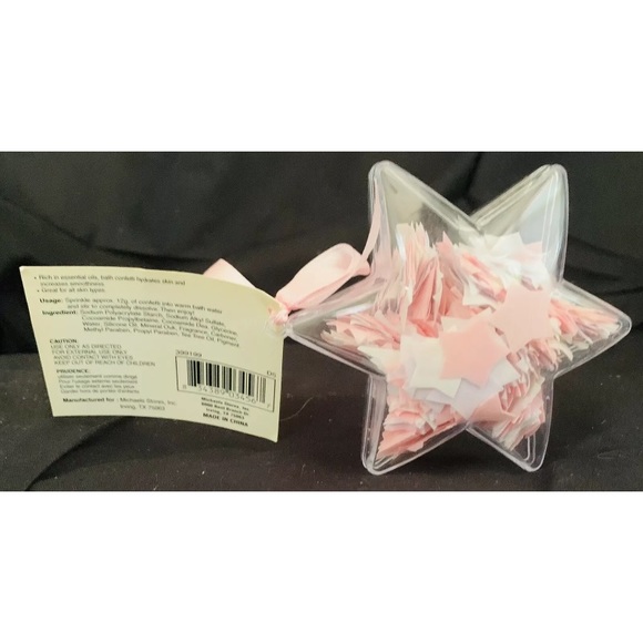 New Spa Era Rose Scented Pink White Star Bath Confetti Essential Oils Hydrates - Picture 5 of 6